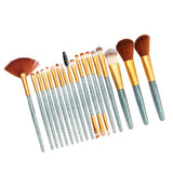 Maxbell 18 Pieces Cosmetic Brushes Set for Foundation Powder Concealer Blue-Golden