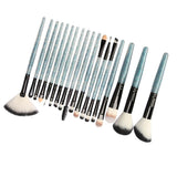 Maxbell 18 Pieces Cosmetic Brushes Set for Foundation Powder Concealer Blue-Black