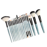 Maxbell 18 Pieces Cosmetic Brushes Set for Foundation Powder Concealer Blue-Black