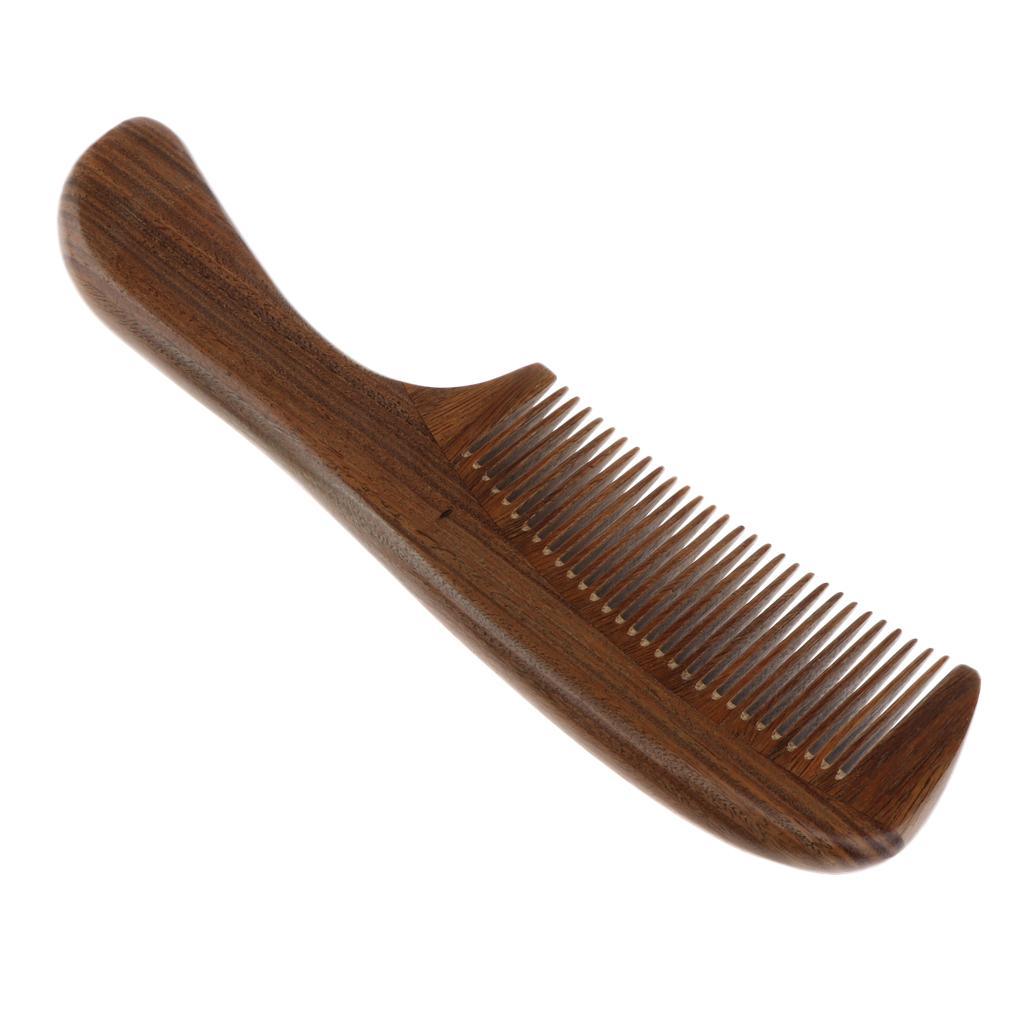 Maxbell Handcraft Natural Sandalwood Long Fine Tooth Detangler Wood Comb Anti Static - Aladdin Shoppers