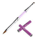 Maxbell Dual Sides Nail Brush UV Gel Polish Drawing Liner Painting Pen Purple Shank
