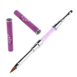 Maxbell Dual Sides Nail Brush UV Gel Polish Drawing Liner Painting Pen Purple Shank