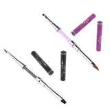 Maxbell Dual Sides Nail Brush UV Gel Polish Drawing Liner Painting Pen Purple Shank