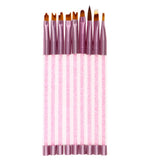 Maxbell 9x UV Gel Acrylic Nail Art Polish Builder Painting Drawing Brushes Pens Set