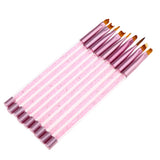 Maxbell 9x UV Gel Acrylic Nail Art Polish Builder Painting Drawing Brushes Pens Set