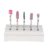 Maxbell 10x Nail Art Drill Bits Brush Set Manicure Polishing Head with Storage Case