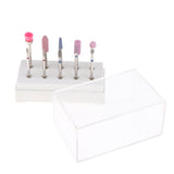 Maxbell 10x Nail Art Drill Bits Brush Set Manicure Polishing Head with Storage Case
