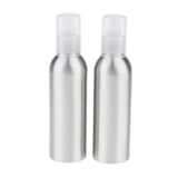 Maxbell 2Pieces Reusable Aluminum Empty Pump BottleS for Bathroom Travel hotel Clear