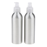 Maxbell 2Pieces Reusable Aluminum Empty Pump BottleS for Bathroom Travel hotel Clear