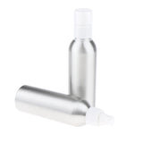 Maxbell 2Pieces Reusable Aluminum Empty Pump BottleS for Bathroom Travel hotel White