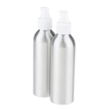 Maxbell 2Pieces Reusable Aluminum Empty Pump BottleS for Bathroom Travel hotel White