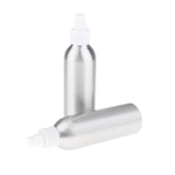 Maxbell 2Pieces Reusable Aluminum Empty Pump BottleS for Bathroom Travel hotel White