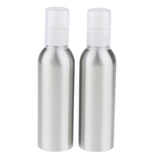 Maxbell 2Pieces Reusable Aluminum Empty Pump BottleS for Bathroom Travel hotel White
