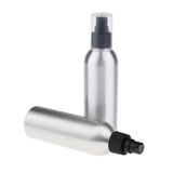 Maxbell 2Pieces Reusable Aluminum Empty Pump BottleS for Bathroom Travel hotel Black