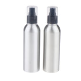 Maxbell 2Pieces Reusable Aluminum Empty Pump BottleS for Bathroom Travel hotel Black