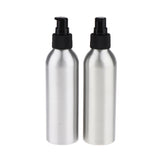 Maxbell 2Pieces Reusable Aluminum Empty Pump BottleS for Bathroom Travel hotel Black