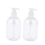 Maxbell 2pcs Empty Cosmetic Pump Dispenser PET Plastic Bottle 350ml 350ml White Pump