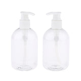 Maxbell 2pcs Empty Cosmetic Pump Dispenser PET Plastic Bottle 350ml 350ml White Pump