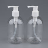 Maxbell 2pcs Empty Cosmetic Pump Dispenser PET Plastic Bottle 350ml 350ml White Pump