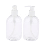 Maxbell 2pcs Empty Cosmetic Pump Dispenser PET Plastic Bottle 350ml 350ml White Pump