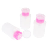 3pcs 180ml Empty Pump Bottles for Nail Remover,Alcohol,Makeup Remover Pink