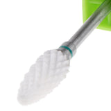 Maxbell 3/32 Ceramic Polishing Head Nail Drill Bit for Electric Nail Machine Green-C