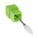 Maxbell 3/32 Ceramic Polishing Head Nail Drill Bit for Electric Nail Machine Green-C