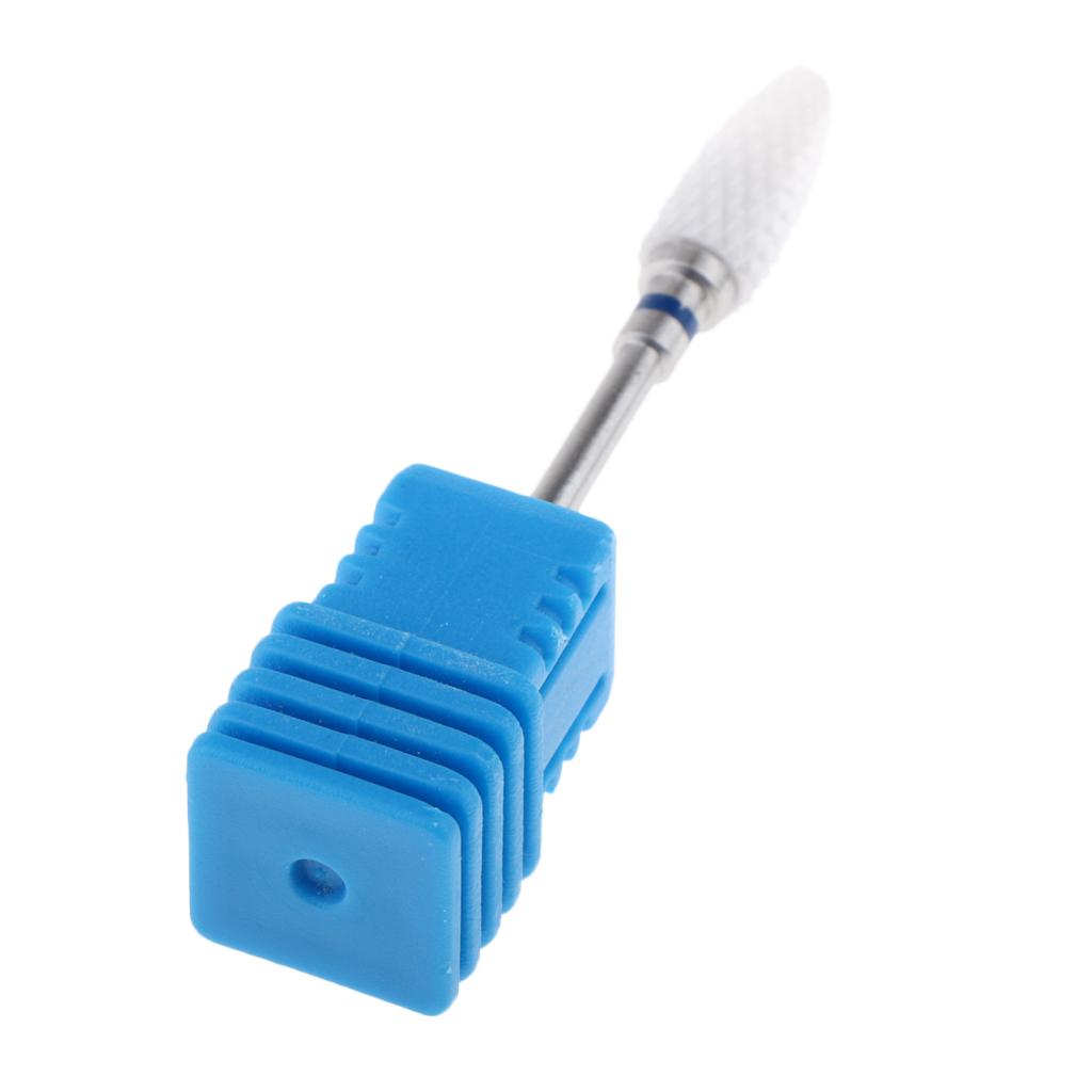Maxbell 3/32 Ceramic Polishing Head Nail Drill Bit for Electric Nail Machine Blue-M
