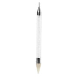 Nail Art Dotting Pen Dual-ended Rhinestone Beads Picker Wax Pencil White