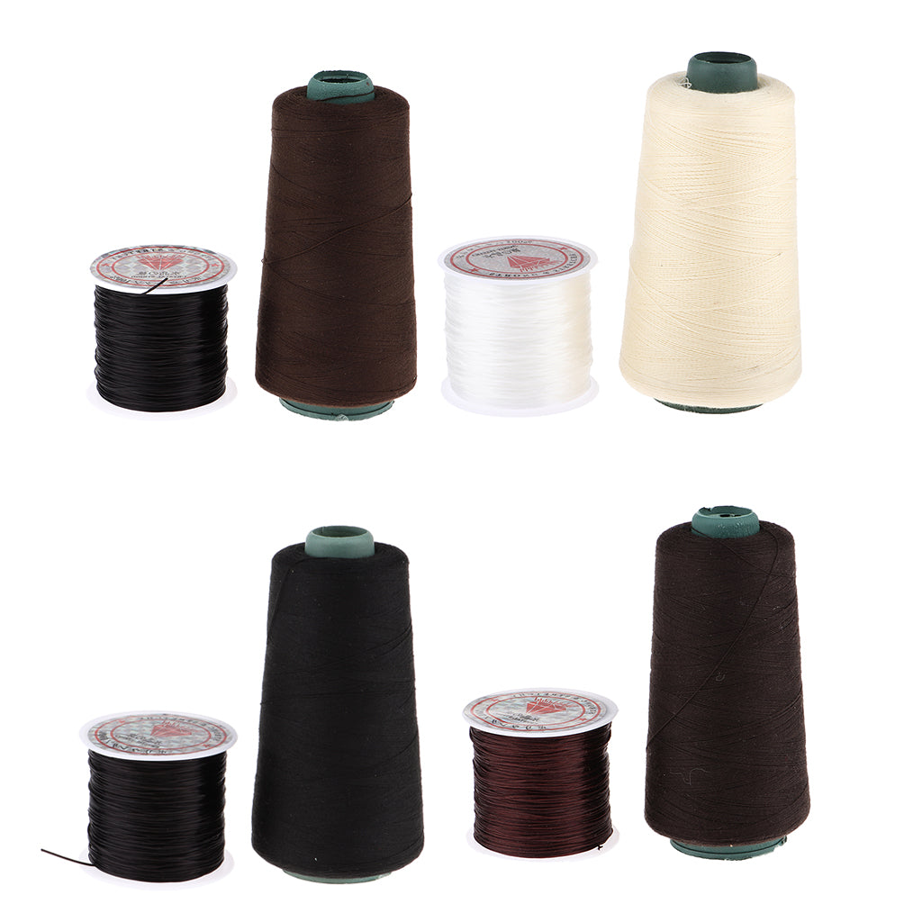 Maxbell 60m Hair Track Weft Weaving Sew Thread for Hair Extensions Black
