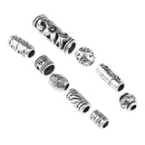 Maxbell 9pcs Metal Hair Cuffs Dreadlock Beads + Hair Extension Loop Needle Threader