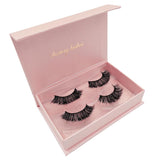 Maxbell 2 Pair Reusable Fluffy Mink False Eyelashes 3D Long Thick Fake Lashes 01