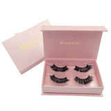 Maxbell 2 Pair Reusable Fluffy Mink False Eyelashes 3D Long Thick Fake Lashes 01