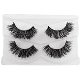 Maxbell 2 Pair Reusable Fluffy Mink False Eyelashes 3D Long Thick Fake Lashes 01