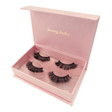 Maxbell 2 Pair Reusable Fluffy Mink False Eyelashes 3D Long Thick Fake Lashes 01