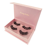 Maxbell 2 Pair Reusable Fluffy Mink False Eyelashes 3D Long Thick Fake Lashes 01