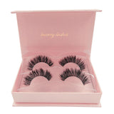 Maxbell 2 Pair Reusable Fluffy Mink False Eyelashes 3D Long Thick Fake Lashes 01