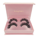 Maxbell 2 Pair Reusable Fluffy Mink False Eyelashes 3D Long Thick Fake Lashes 02