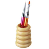Maxbell Nail Art Pen Brush Holder Case Makeup Brush Holder Storage Container Beige