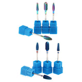 Maxbell 4x Tungsten Steel Nail Drill Bit Grinding Head Nail Manicure Tool Blue