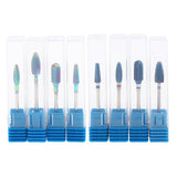 Maxbell 4x Tungsten Steel Nail Drill Bit Grinding Head Nail Manicure Tool Blue