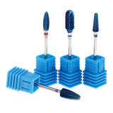 Maxbell 4x Tungsten Steel Nail Drill Bit Grinding Head Nail Manicure Tool Blue