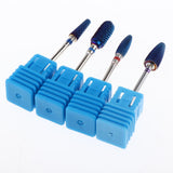 Maxbell 4x Tungsten Steel Nail Drill Bit Grinding Head Nail Manicure Tool Blue