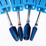 Maxbell 4x Tungsten Steel Nail Drill Bit Grinding Head Nail Manicure Tool Blue