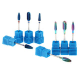 Maxbell 4x Tungsten Steel Nail Drill Bit Grinding Head Nail Manicure Tool Blue