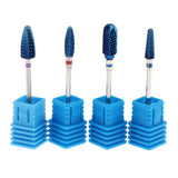 Maxbell 4x Tungsten Steel Nail Drill Bit Grinding Head Nail Manicure Tool Blue