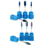 Maxbell 4x Tungsten Steel Nail Drill Bit Grinding Head Nail Manicure Tool Blue