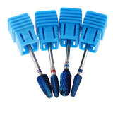 Maxbell 4x Tungsten Steel Nail Drill Bit Grinding Head Nail Manicure Tool Blue