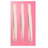 Maxbell 3x Stainless Steel Eyebrow Plucking Clip brow Hair Removing Tweezer Pink