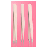 Maxbell 3x Stainless Steel Eyebrow Plucking Clip brow Hair Removing Tweezer Rose Red